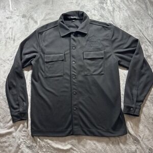 Stella Artois Shirt Jacket Mens Size XL Black Shacket Beer Workwear Snap Buttons